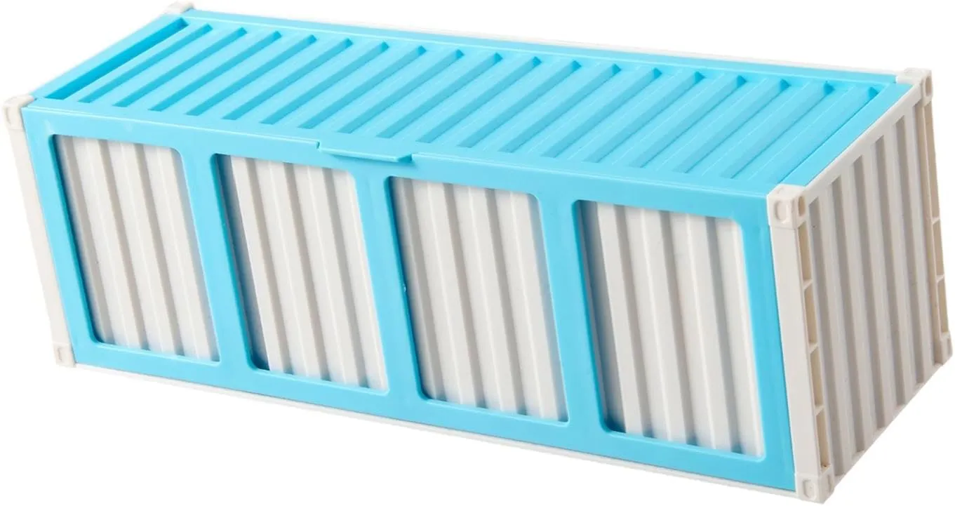Trading Card Storage Box Collectible Card Bin with Display Window Deck Case for Childrens Day, Blue