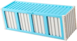 Trading Card Storage Box Collectible Card Bin with Display Window Deck Case for Childrens Day, Blue