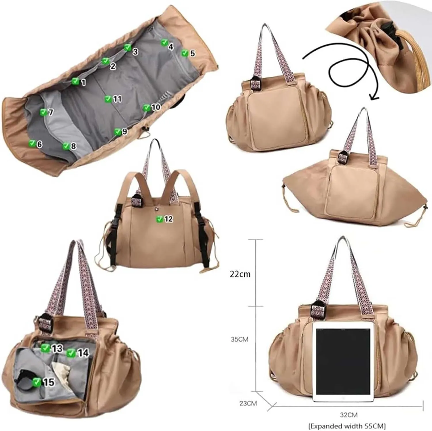 Transformable Cradle Bag Travel Storage Bag, Versatile Large Capacity Cradle Bag For Women,Storage Duffel Bag