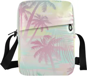 Trapical Palm Trees Small Crossbody Bag for Women Side Bags Girls Thread Wallet Cross Body Bag