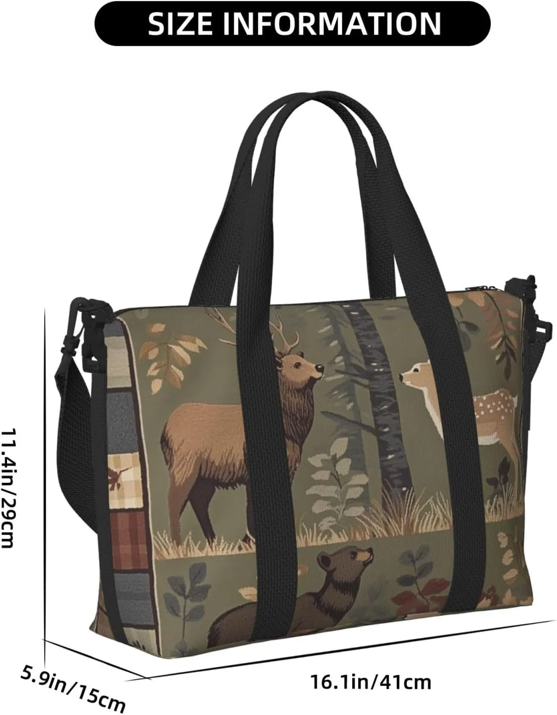 Travel Duffle Bag Farmhouse Beer Deer Weekender Overnight Bags Luggage Bag for Women Men Waterproof Sports Gym Bag Hand Bag with Shoulder Strap