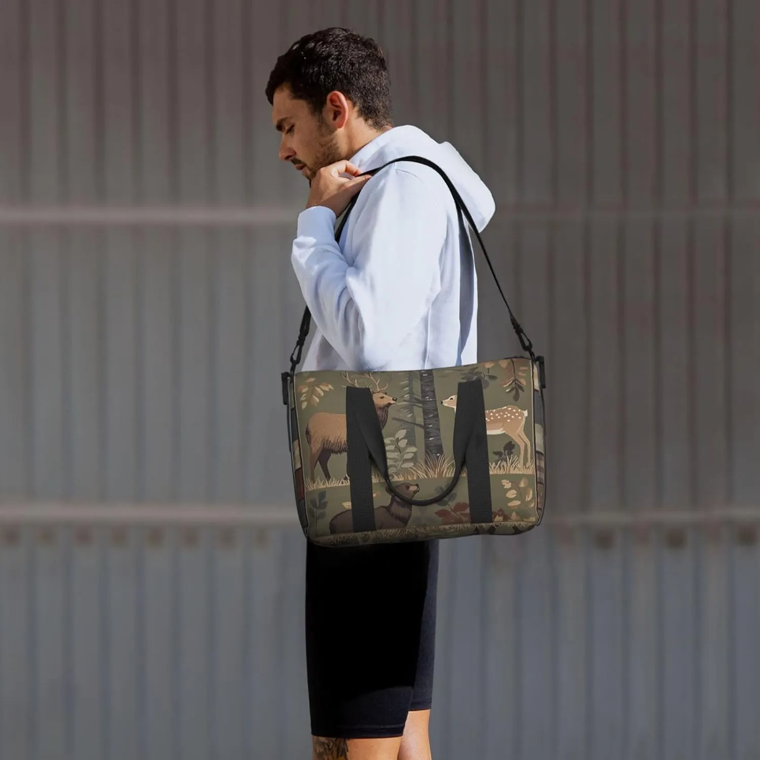 Travel Duffle Bag Farmhouse Beer Deer Weekender Overnight Bags Luggage Bag for Women Men Waterproof Sports Gym Bag Hand Bag with Shoulder Strap