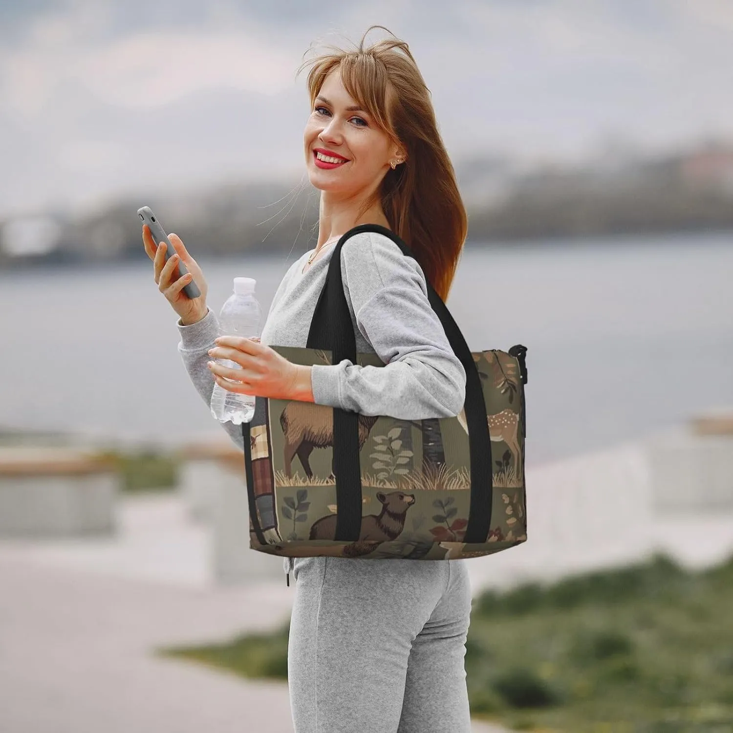 Travel Duffle Bag Farmhouse Beer Deer Weekender Overnight Bags Luggage Bag for Women Men Waterproof Sports Gym Bag Hand Bag with Shoulder Strap