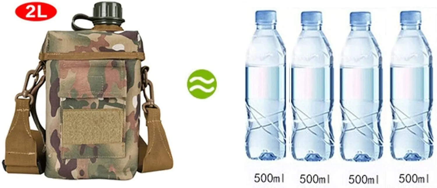 Travel Kettle Large Capacity Sport Water Bottle with Bag Shoulder Strap Waterbottle(Yellow)
