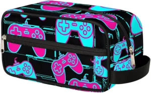 Travel Toiletry Bag for Women Men, Colorful Bright Gamepad Print Water-resistant Shaving Bag Hanging Dopp Kit Cosmetic Organizer Makeup Bag for Toiletries Accessories
