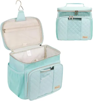 Travel Toiletry Bag for Women, Water Resistant Portable Hanging Toiletry Bags for Traveling, College Dorm, Bathroom, Gym, Shower Caddy, Organizer for Full Sized Bottles, Toiletries (Green)