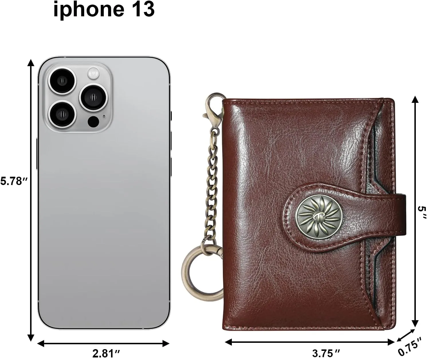 Travelambo Small Womens Wallet with 2 ID Windows, RFID Blocking Bifold Leather Card Holder Purse with Zipper Coin Pocket