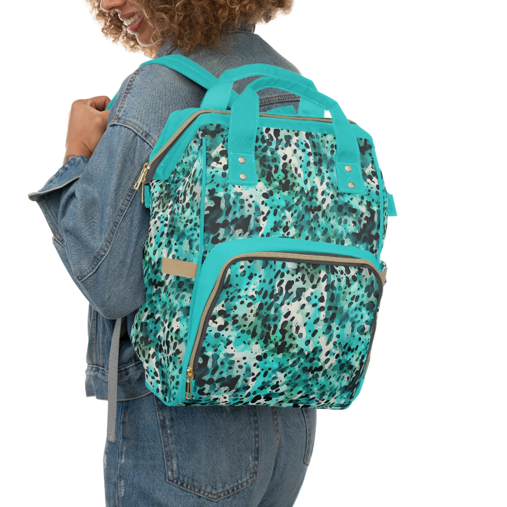 Trendy Cow Print Diaper Backpack - Durable Baby Bag with Unique Cow Pattern, Spacious Nappy Bag for Fashion-Forward Parents