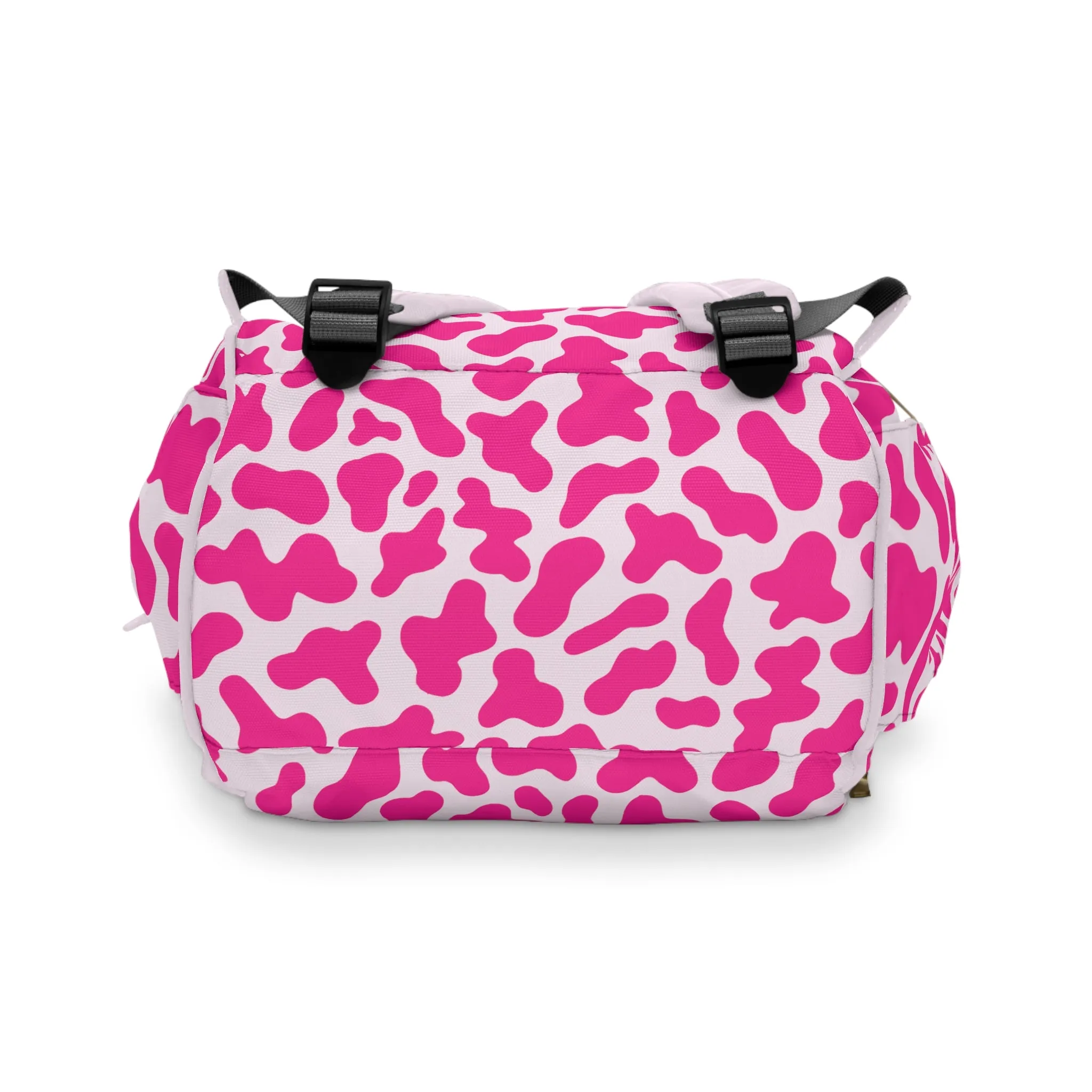 Trendy Cow Print Diaper Backpack - Durable Baby Bag with Unique Cow Pattern, Spacious Nappy Bag for Fashion-Forward Parents