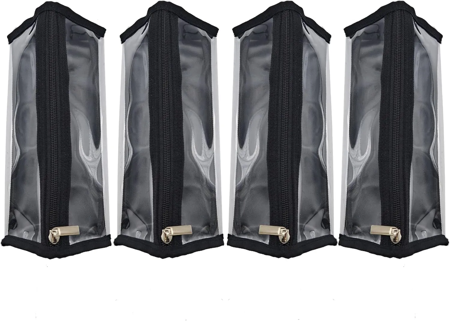 TSA Approved Clear Toiletry Shaving Bag For Traveling 4 Pack Black Transparent Vinyl Makeup Bag Foldable Tool Brush Packing Organizer Small Hygiene Bag for Travel Essentials