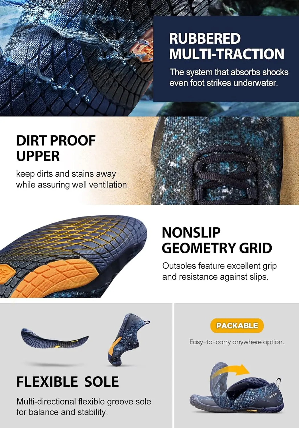 TSLA Men's Trail Running Shoes, Lightweight Zero Drop Barefoot, Non-Slip Outdoor Minimalist Shoes