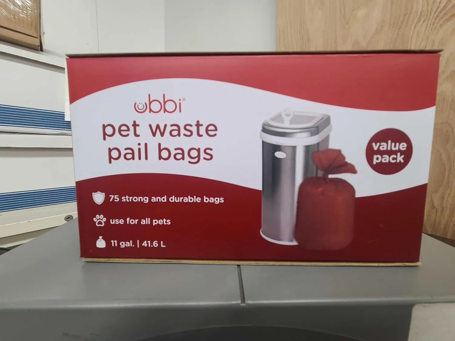 Ubbi Pet Waste Pail Bags, Cat Litter Box Cleaning Solution, 75 Count Value Pack