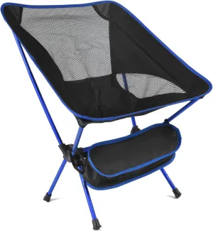 Ultra Lightweight Camping Chairs for Adults, Portable Compact Folding Backpacking Chair with Carry Bag for Outdoor, Fishing, Hiking, Beach, Picnic,Orange (Dark Blue)