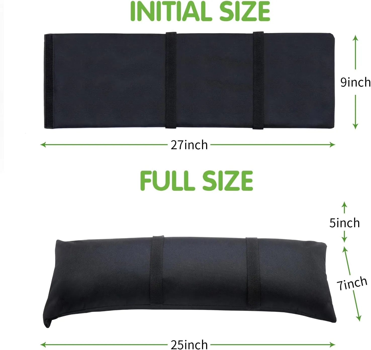 Umbrella Base Weight Sand Bags, Sand Bags for Weight, 2 x 44 LBS Fillable SandBags for Umbrella Base, Cantilever Patio Umbrella, Trampoline, Outdoor Garden Backyard Furniture(Without Sand) (2, black)