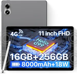 UMIDIGI MTK Helio G99 Tablet 2025,G7 Tab Pro 16GB 256GB 1TB,11 inch FHD  1920 * 1200 Unlocked Tablets,Octa-Core 2.2GHz, 8000mAh with 18W Charging 13MP 8MP 4 Speakers,4G Sim 5GHz WiFi,GPS,Face Unlock