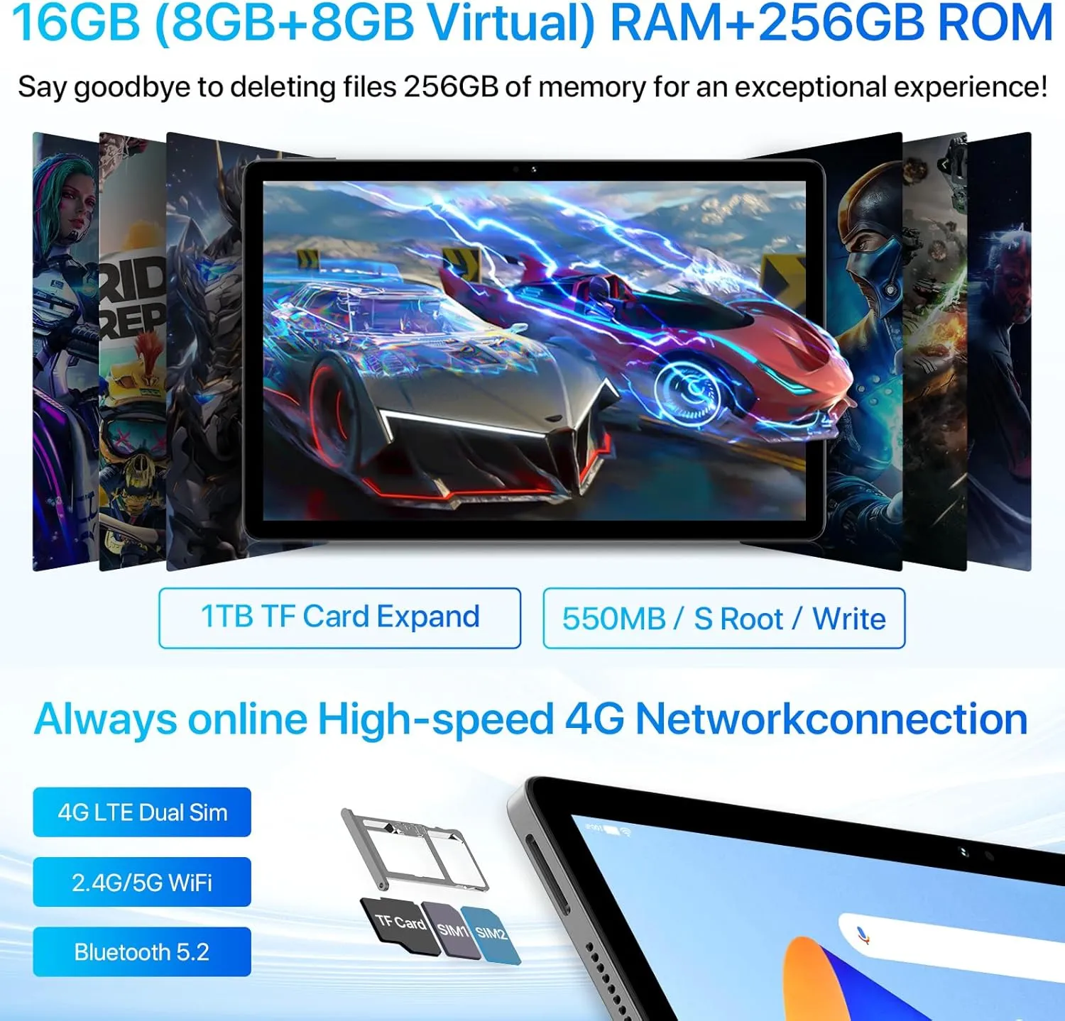 UMIDIGI MTK Helio G99 Tablet 2025,G7 Tab Pro 16GB 256GB 1TB,11 inch FHD  1920 * 1200 Unlocked Tablets,Octa-Core 2.2GHz, 8000mAh with 18W Charging 13MP 8MP 4 Speakers,4G Sim 5GHz WiFi,GPS,Face Unlock