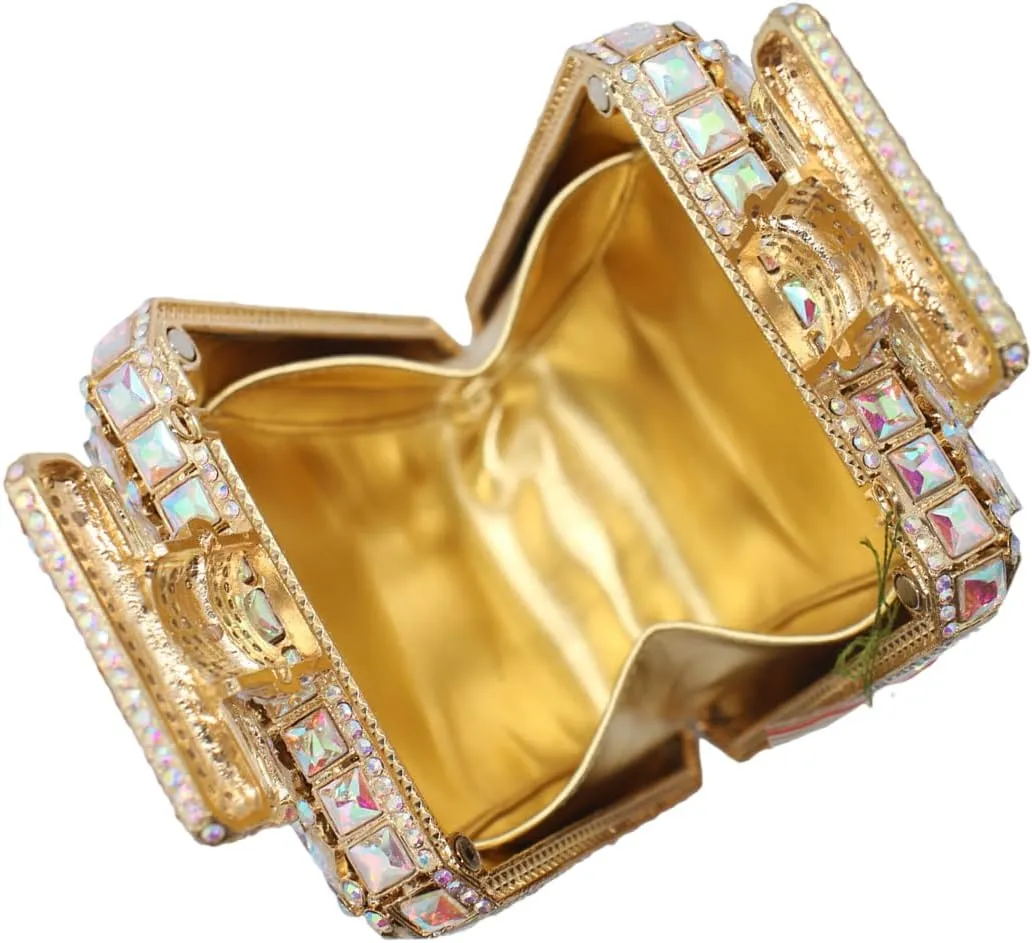 UMREN Women's Perfume Shaped Rhinestone Clutch Purses Sparkly Diamond Box Evening Bag Glitter Party Wedding Handbag