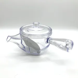 Unbreakable Transparent Kyusu with Noguchi Kumataro Tea Garden Logo, 270ml (9.1 fl oz), Japanese Teapot with Stainless Fine Mesh Filter, Made in Japan, Dishwasher Safe, Bleach Safe