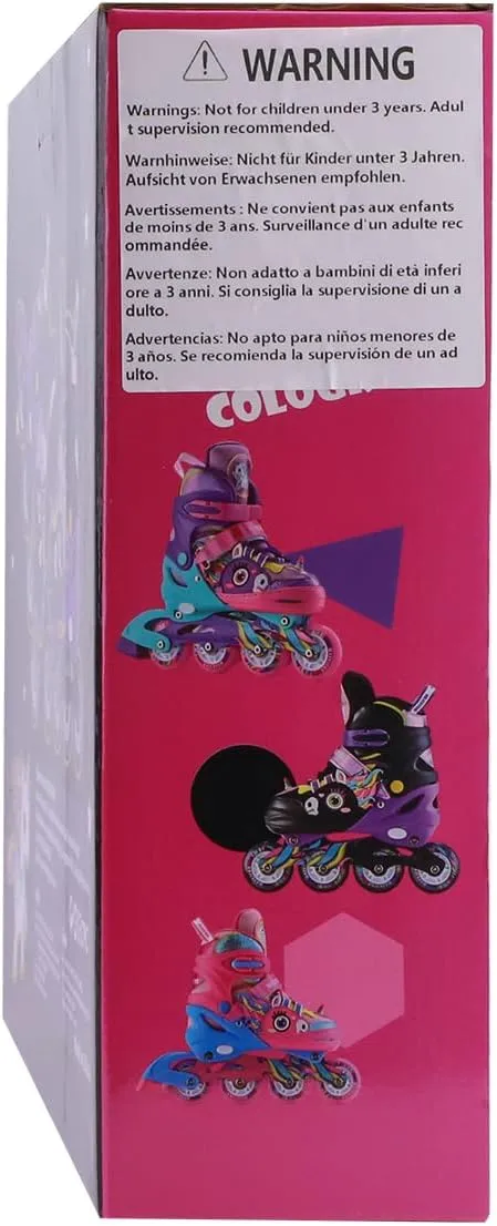 Unicorn Kids Inline Skates for Girls Women,WESKIFAN Rainbow Blades Skates with Shiny Light up Wheels&Adjustable Ages 6-8-12 Year Old, Roller Skates for Birthday Xmas Gifts Toys, Patines para Niñas