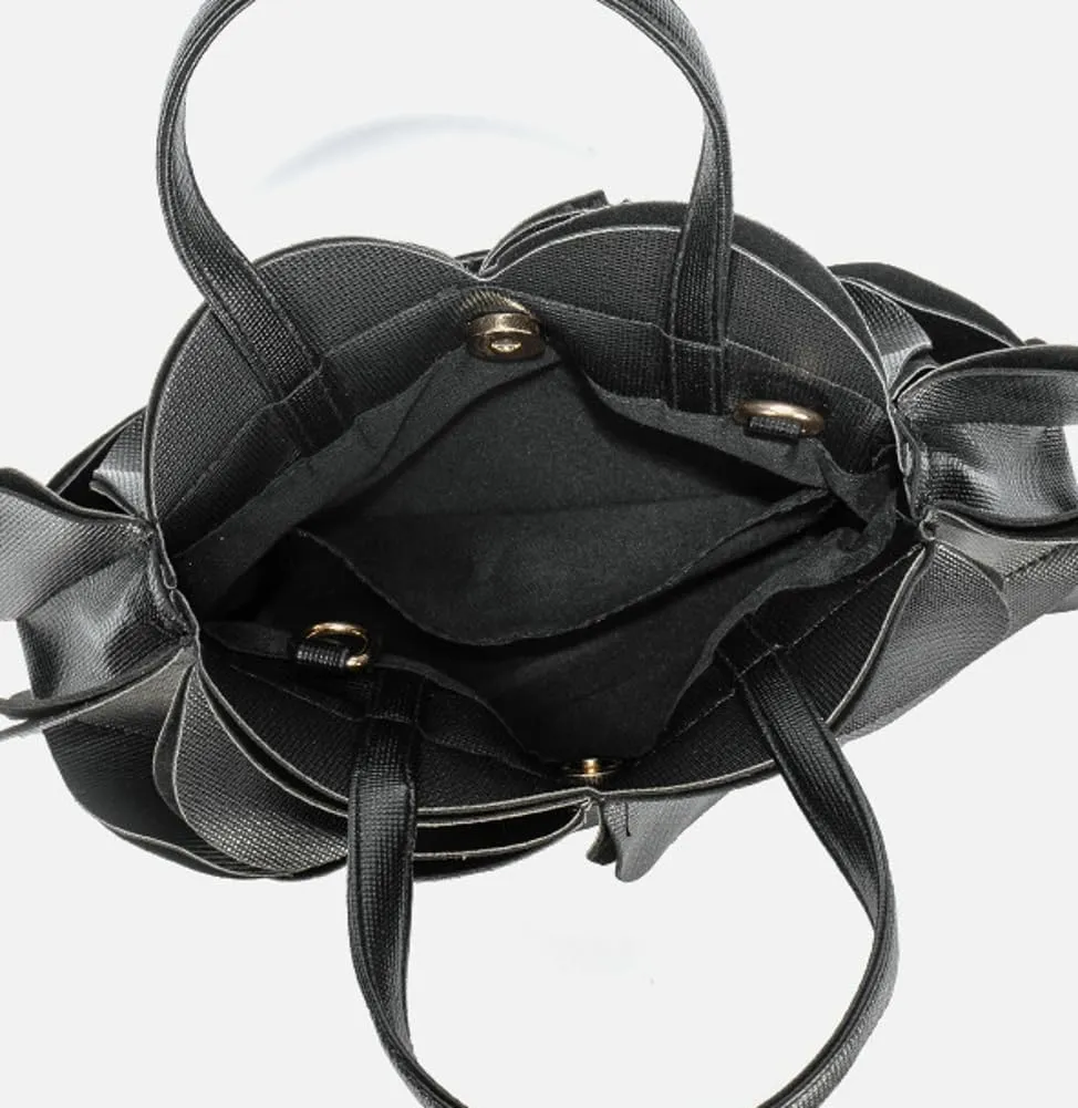 Unique Adorable Flower-Shaped Single-Shoulder & Crossbody Bag Innovative Creased Handbag Women Chic Stylish Evening Accessory