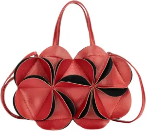 Unique Adorable Flower-Shaped Single-Shoulder & Crossbody Bag Innovative Creased Handbag Women Chic Stylish Evening Accessory