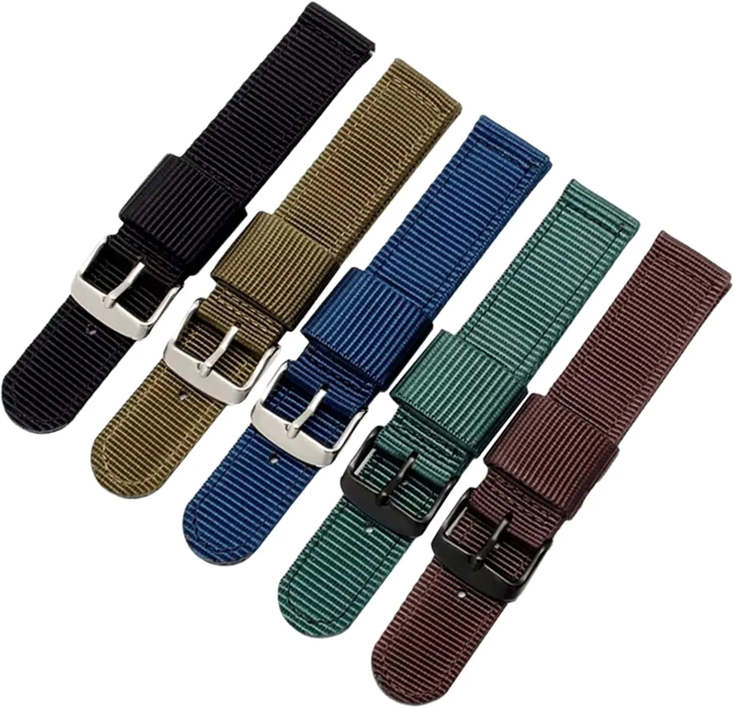 Universal Strap,18/20/22/24mm Exquisite Workmanship Nylon Canvas Men Sport Watch Band for Classic Analogue Watch