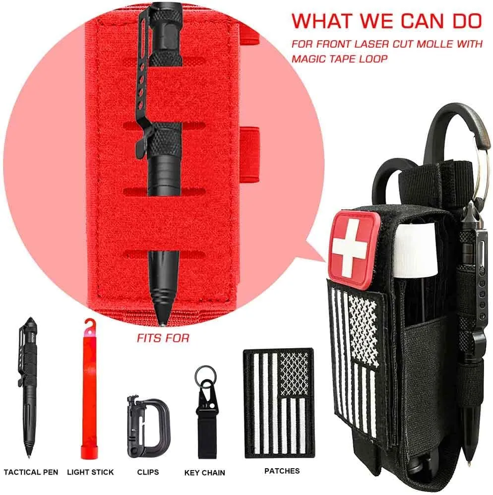 Upgrade 1000D Laser Cut Molle Tourniquet Holder, Heavy Duty Tactical Molle Tourniquet Pouch Holder