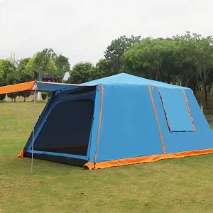 Upgraded Camping Tent - 6/10 Person Tent for Camping Waterproof, Camping Tent Easy Setup for Family with Aluminum Poles, Dome Tent with Porch - UV Protected
