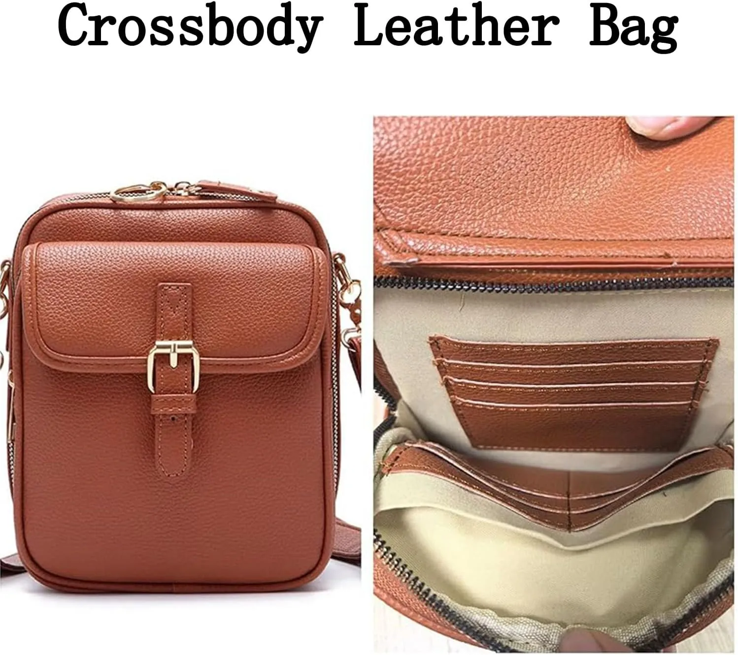 Urvashi Crossbody Leather Bag, Collaboraten Crossbody Leather Bag, Vintage Anti Theft Shoulder Bag with 10 Card Slot