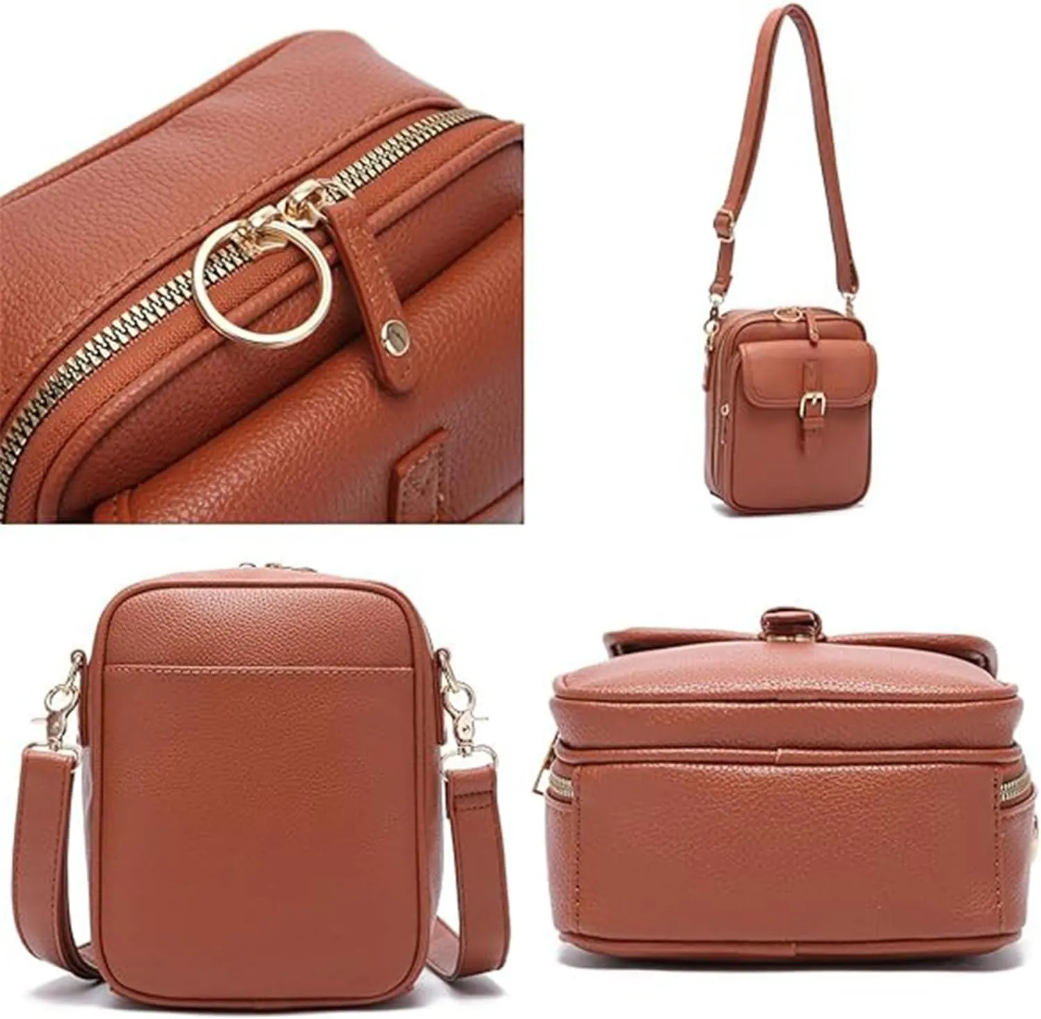 Urvashi Crossbody Leather Bag, Collaboraten Crossbody Leather Bag, Vintage Anti Theft Shoulder Bag with 10 Card Slot