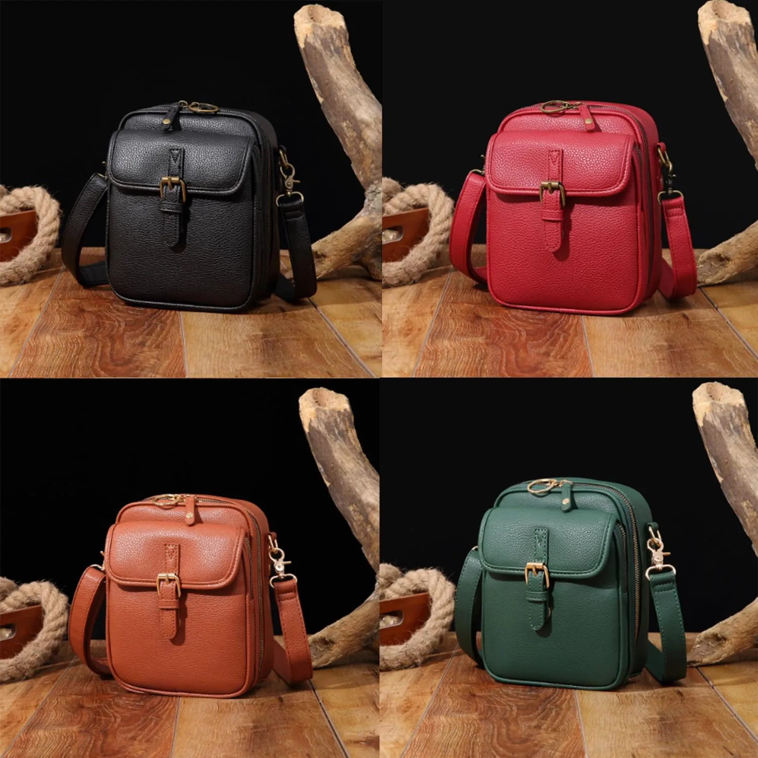 Urvashi Crossbody Leather Bag, Collaboraten Crossbody Leather Bag, Vintage Anti Theft Shoulder Bag with 10 Card Slot