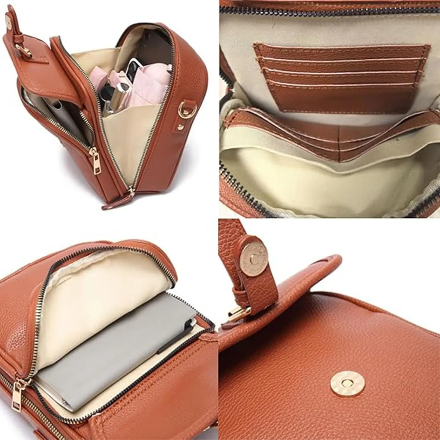 Urvashi Crossbody Leather Bag, Collaboraten Crossbody Leather Bag, Vintage Anti Theft Shoulder Bag with 10 Card Slot