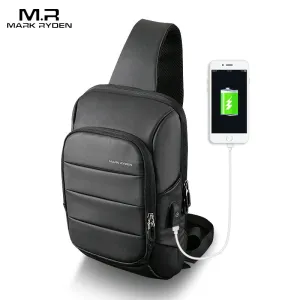 USB  Chest Pack Large Capacity Oxford Crossbody Bag