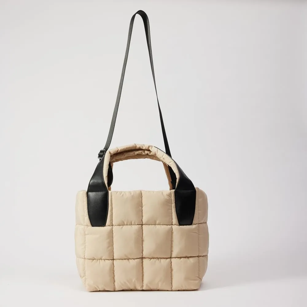 VAKAER Tote Bag with Zipper, Puffer Bag Women Padded Purse with Adjustable Strap Shoulder Crossbody Bag for Travel Work Gym