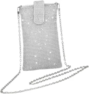 VALICLUD Luxury Women's Rhinestone Handbag Crossbody Purse Chain Small Shoulder Bag for Evening Parties and Events