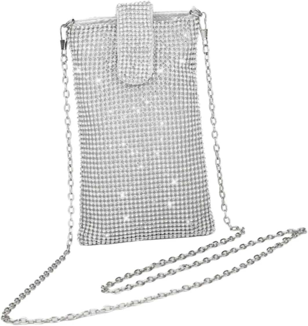 VALICLUD Luxury Women's Rhinestone Handbag Crossbody Purse Chain Small Shoulder Bag for Evening Parties and Events