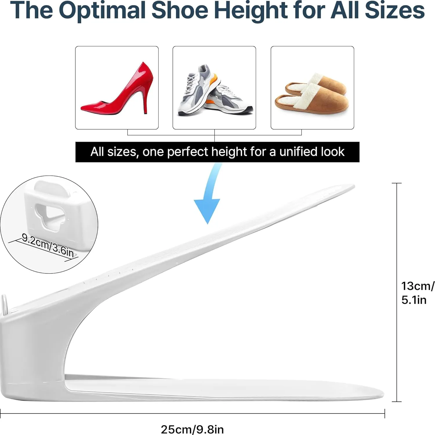 Value Pack Shoe Slot Organizer 20-Piece Space-Saving Shoe Holders for Maximum Storage (20, White)