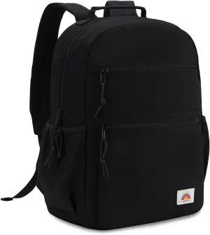 VASCHY Toddler Backpack, Boys Lightweight Plain Color-block Small Kids Backpack Bookbag for Preschool/Kindergarten/Daycare/Travel Black