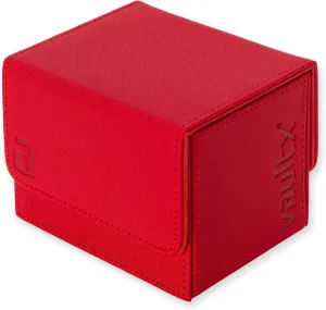 Vault X Trading Card Sideloading Deck Box, 100  sleeved cards, Premium Exo-Tec Material, Card Holder Storage Box, Detachable Magnetic Lid, for MTG Commander Game, TCG (Red)