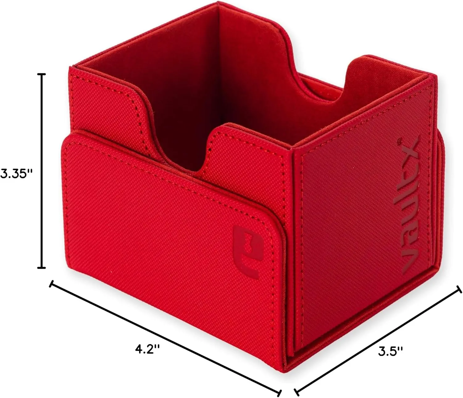 Vault X Trading Card Sideloading Deck Box, 100  sleeved cards, Premium Exo-Tec Material, Card Holder Storage Box, Detachable Magnetic Lid, for MTG Commander Game, TCG (Red)
