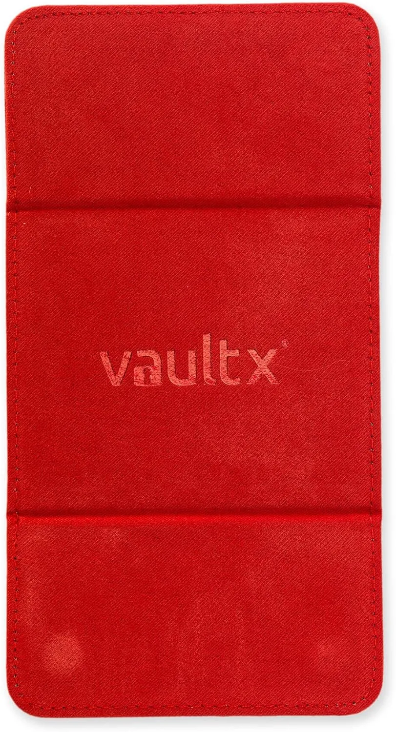 Vault X Trading Card Sideloading Deck Box, 100  sleeved cards, Premium Exo-Tec Material, Card Holder Storage Box, Detachable Magnetic Lid, for MTG Commander Game, TCG (Red)