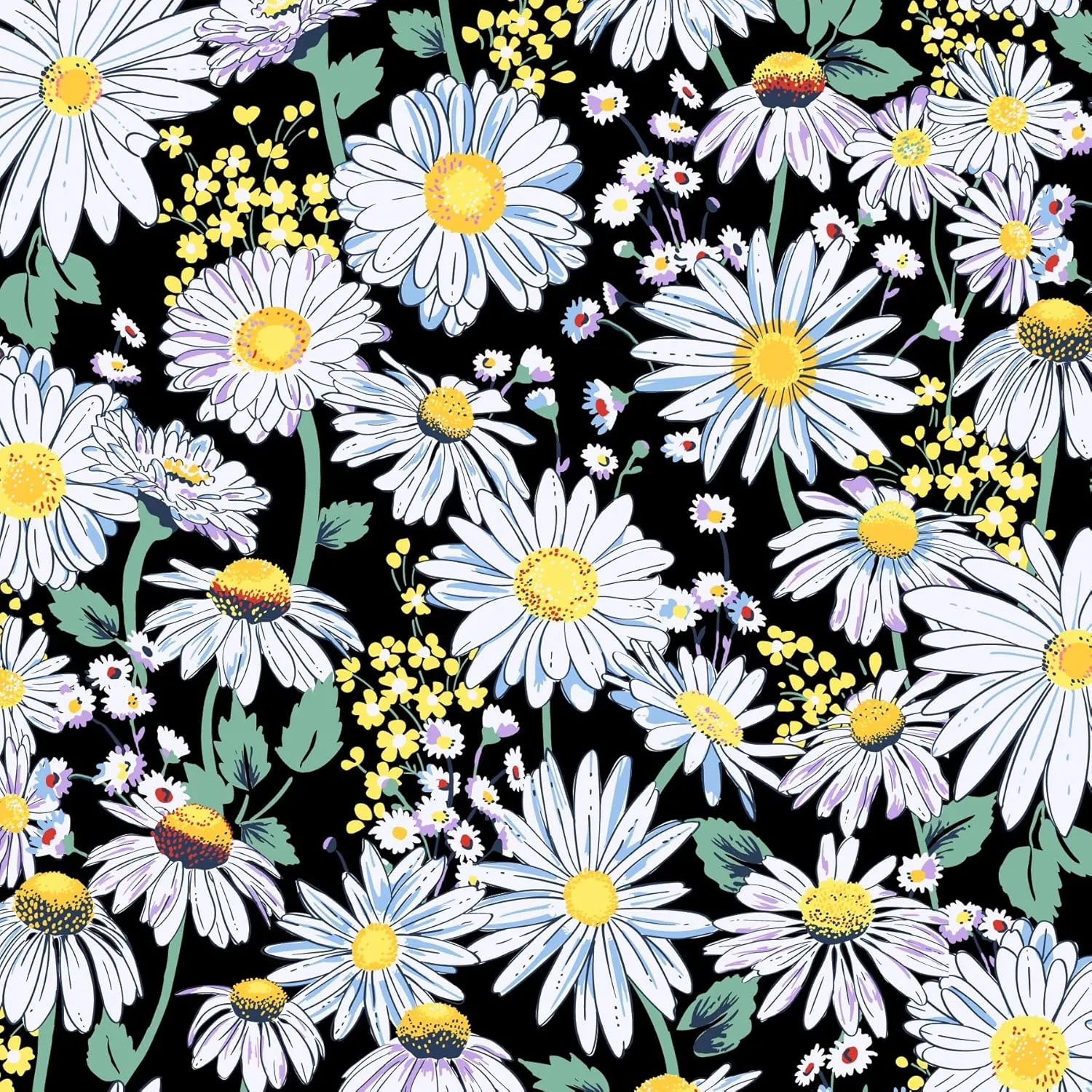 Vera Bradley Iconic RFID Riley Compact Wallet, Signature Cotton, Daisies White