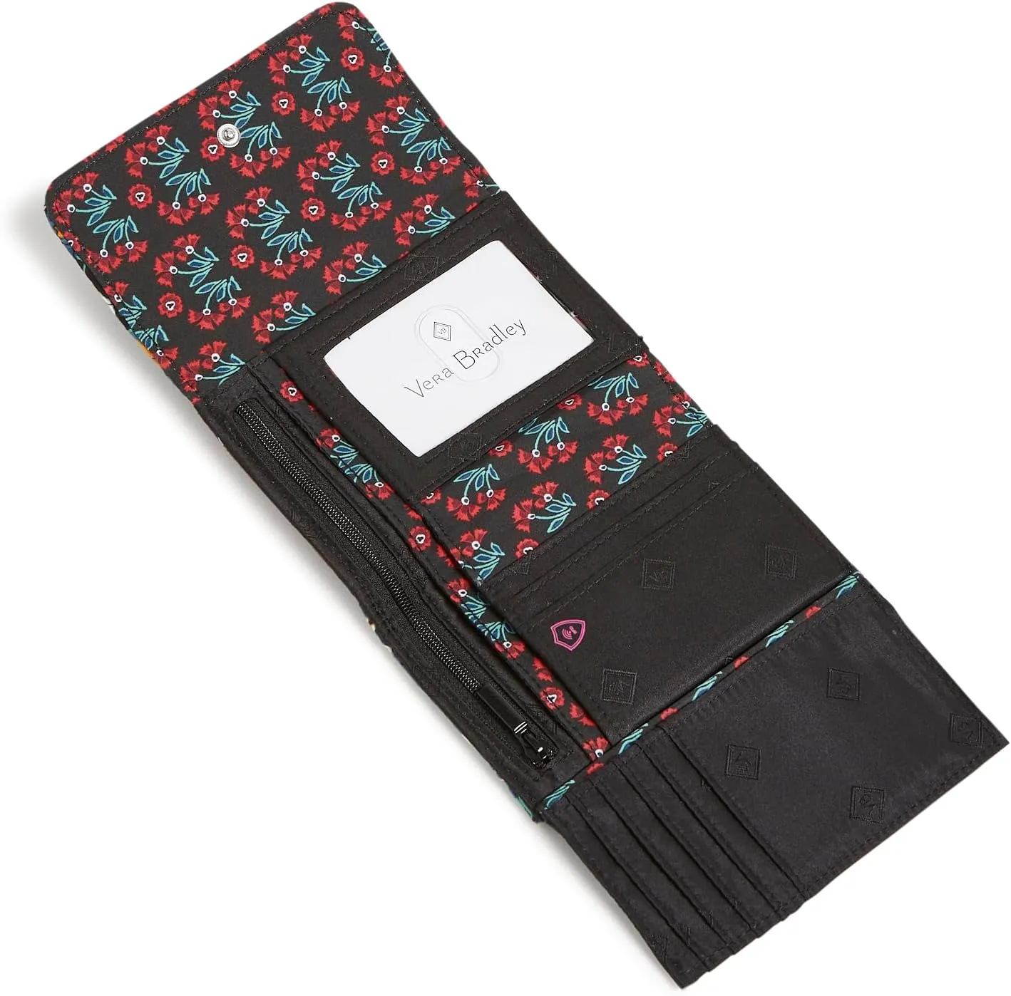 Vera Bradley Women's Cotton Riley Compact Wallet With Rfid Protection, Enchantment, One Size