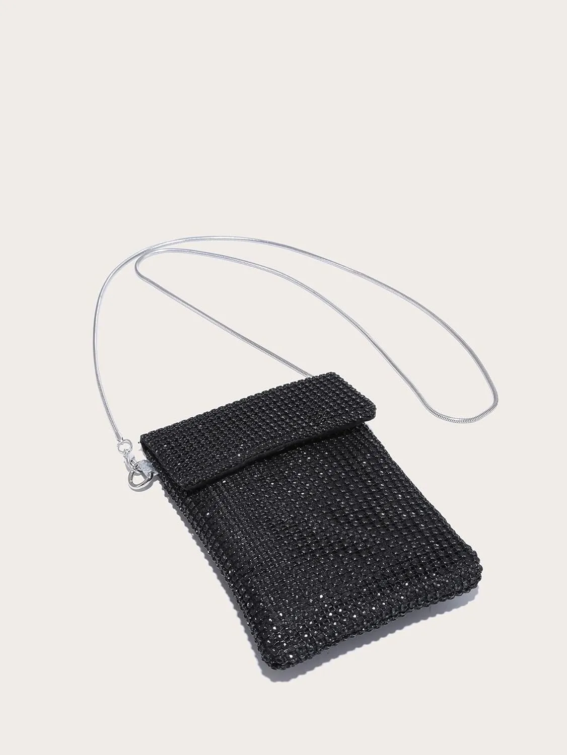 Verdusa Women's Crossbody Bag Glitter Rhinestone Evening Bag Purse Sequin Wedding Handbag