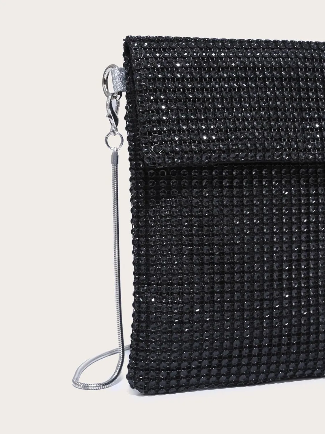 Verdusa Women's Crossbody Bag Glitter Rhinestone Evening Bag Purse Sequin Wedding Handbag