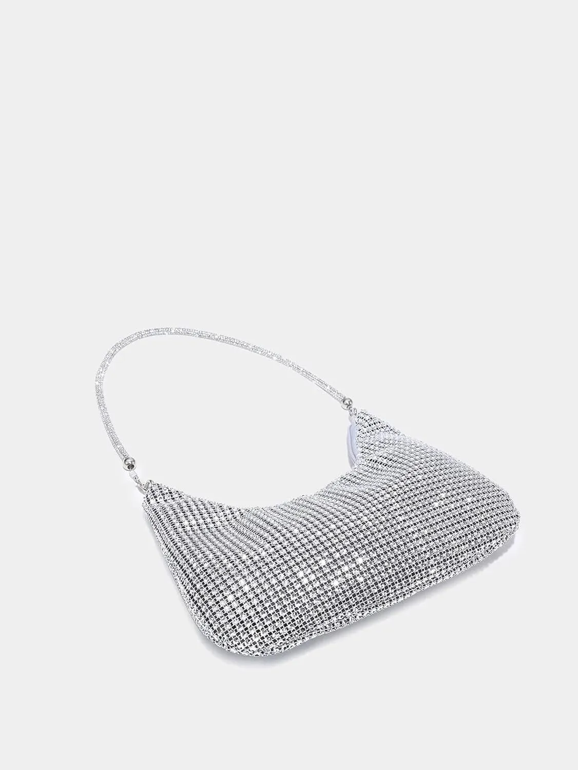 Verdusa Women's Rhinestone Clutch Purses Wedding Shiny Evening Bags Glitter Shoulder Bag Party Prom Hobo Handbag