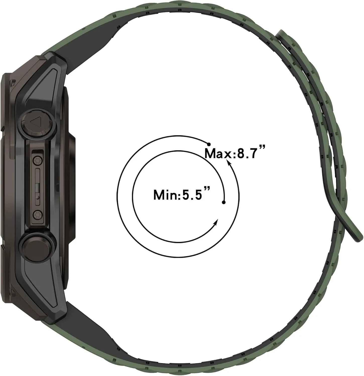 VeveXiao Rugged Magnetic Silicone Strap Compatible with Garmin Fenix 8 51mm/Fenix 7X/Fenix 6X/Fenix 5X, 26mm Quick Fit Strong Magnet link Silicone Sport Replacement Strap Men Women