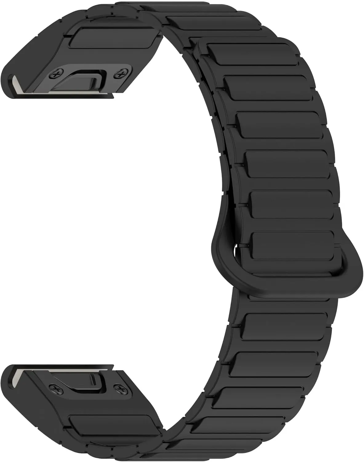 VeveXiao Rugged Magnetic Silicone Strap Compatible with Garmin Fenix 8 51mm/Fenix 7X/Fenix 6X/Fenix 5X, 26mm Quick Fit Strong Magnet link Silicone Sport Replacement Strap Men Women