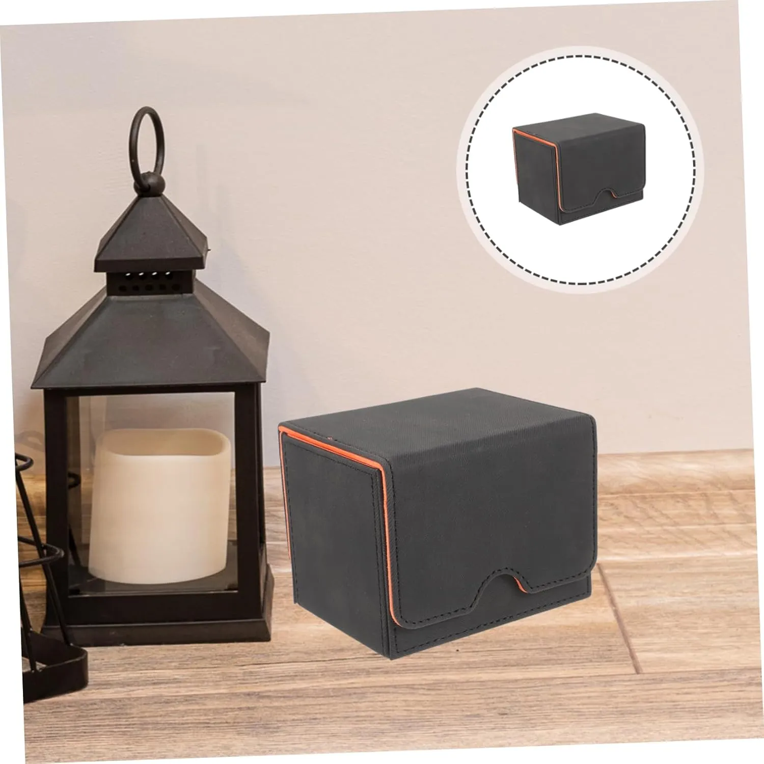 VICASKY 2pcs Pu Leather Case for Trading Cards Gaming Cards Holder Compact Storage Box for Home