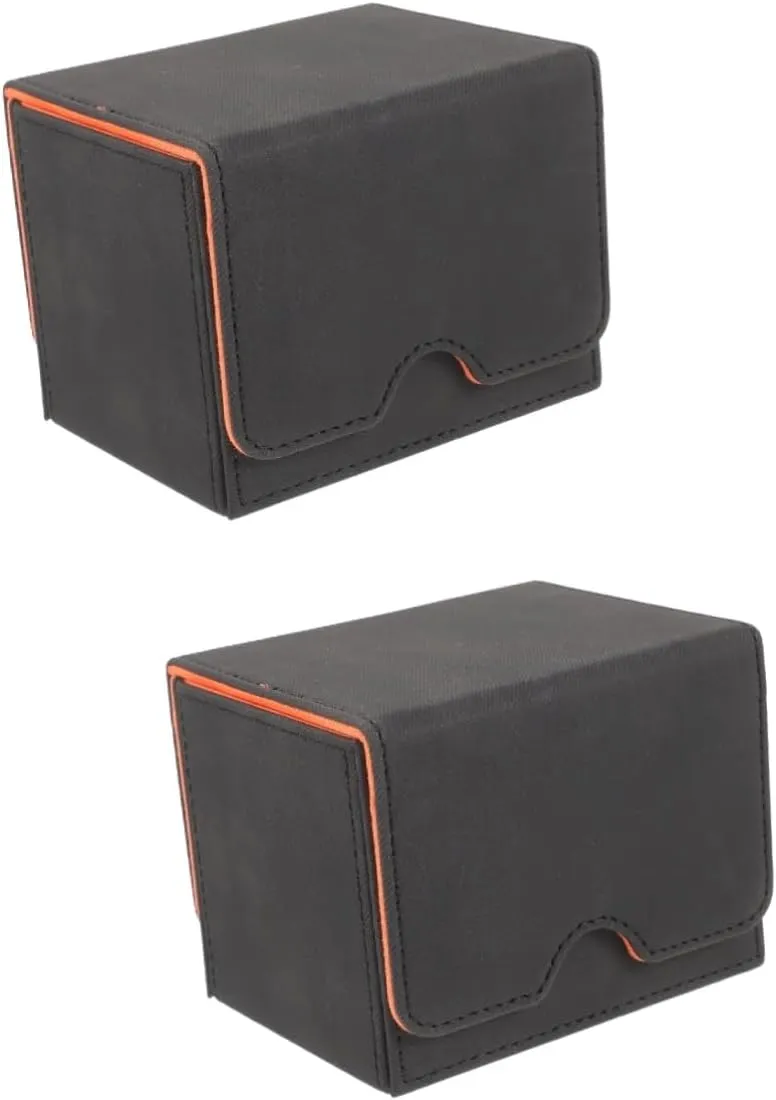 VICASKY 2pcs Pu Leather Case for Trading Cards Gaming Cards Holder Compact Storage Box for Home